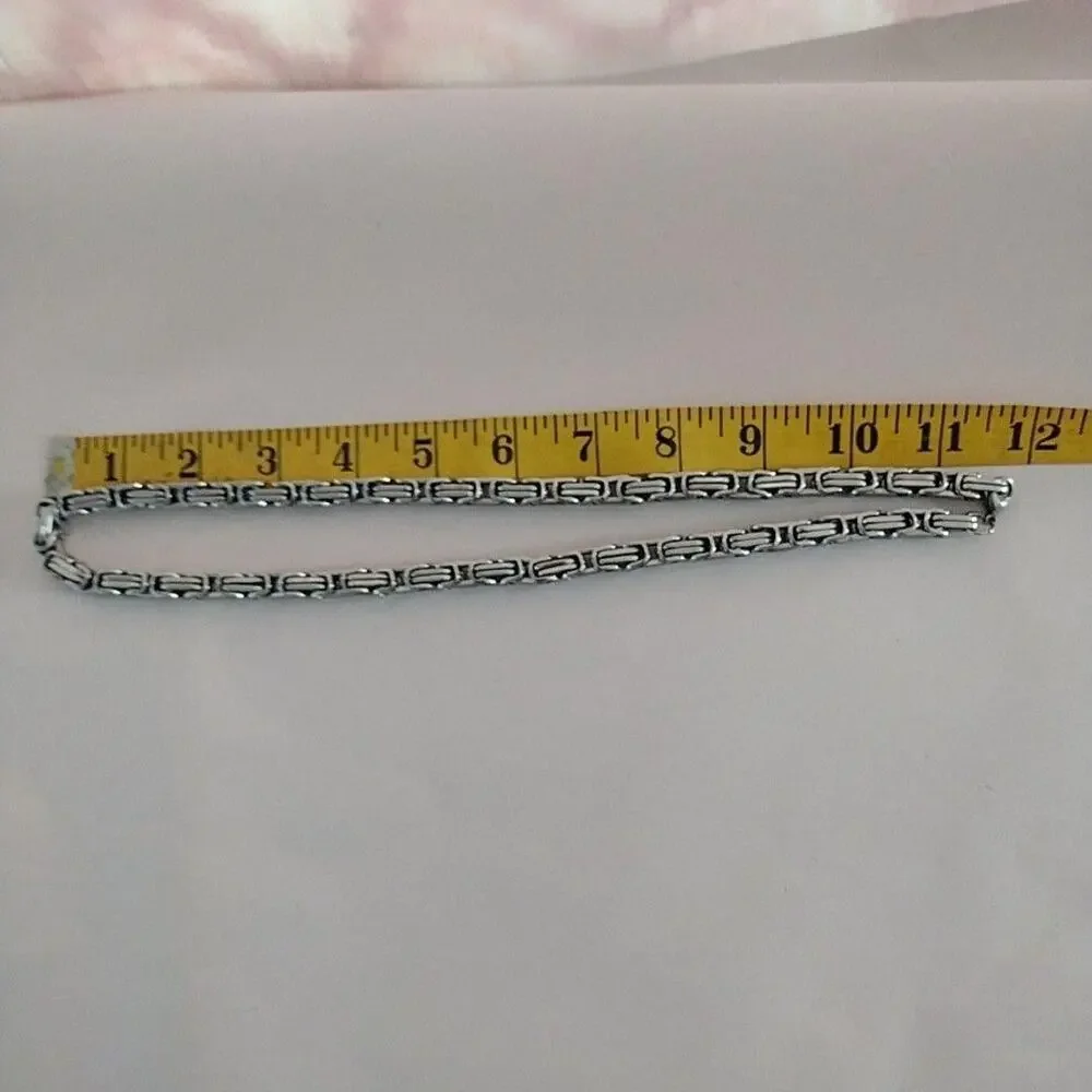 Silver Tone Chain Necklace Chunky Heavy Link 23 In Bold Statement Jewelry